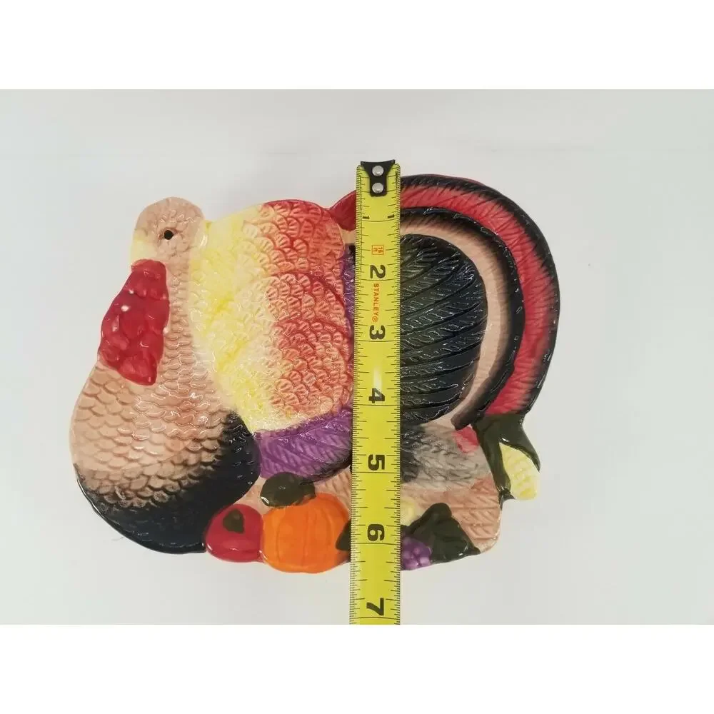 Turkey Plate Thanksgiving Appetizer Small Dessert Spoon Rest Decor Christmas